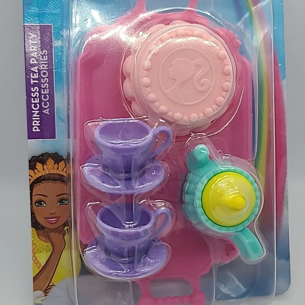 Barbie Doll Dreamtopia Princess Tea Party Accessories Cups Cake Mattel Toy Set
